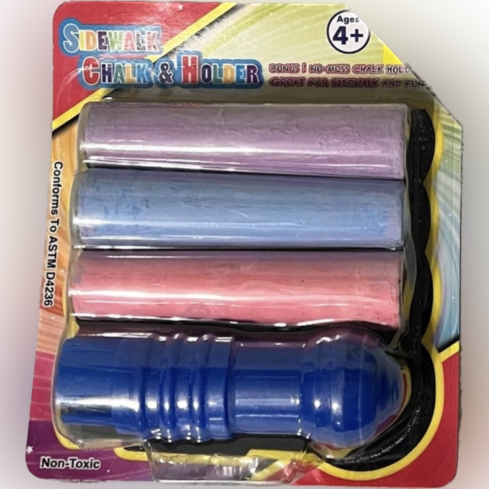 ❌🐶NEW Sidewalk Chalk Holder Extra Sticks Of Chalk Children Party Recess School 3 - Picture 2 of 6